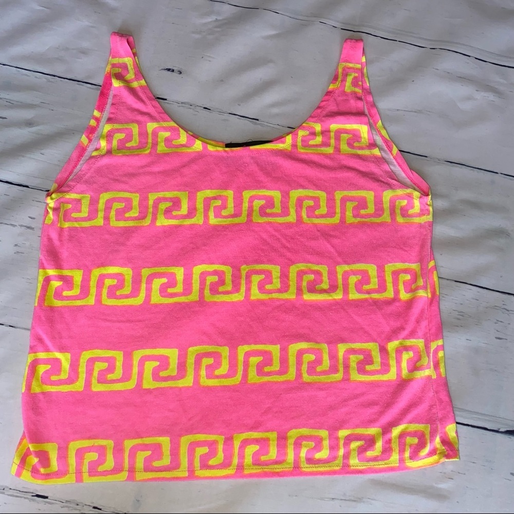 Neon Pink & Yellow Camisole Top Junior Large